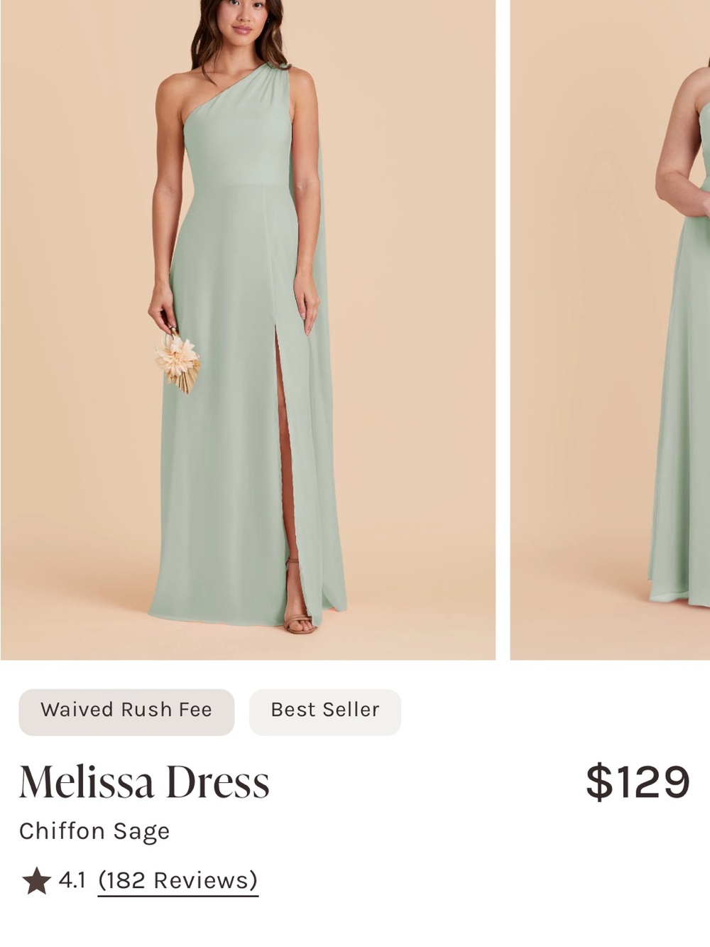 Birdy Grey One-Shoulder Chiffon Dress — Sage
